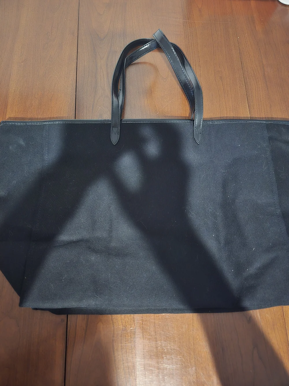 Victoria's Secret Black Sequin Stripe Tote Bag